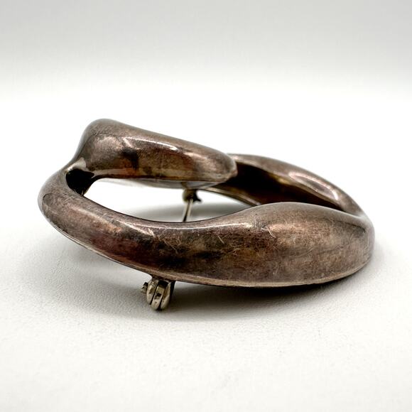 Zina of Beverly Hills Sterling Silver Brooch Biomorphic Modernist Circle Pin 925 - Picture 8 of 13